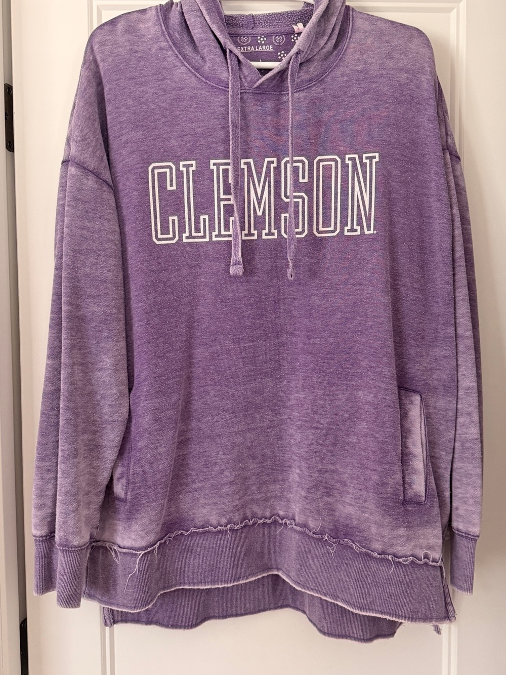 Clemson Purple Oversized Women's Hoodie Sweatshirt